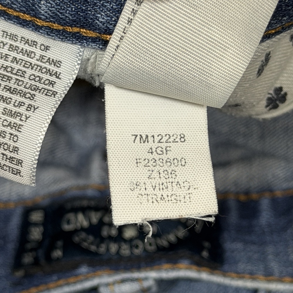 Lucky Brand 361 Straight Jeans Men 36x34/Fit 36x32 Medium Wash Faded Distressed - Picture 6 of 16